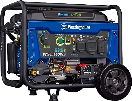 Westinghouse WGen3600DF Génératrice à double carburant